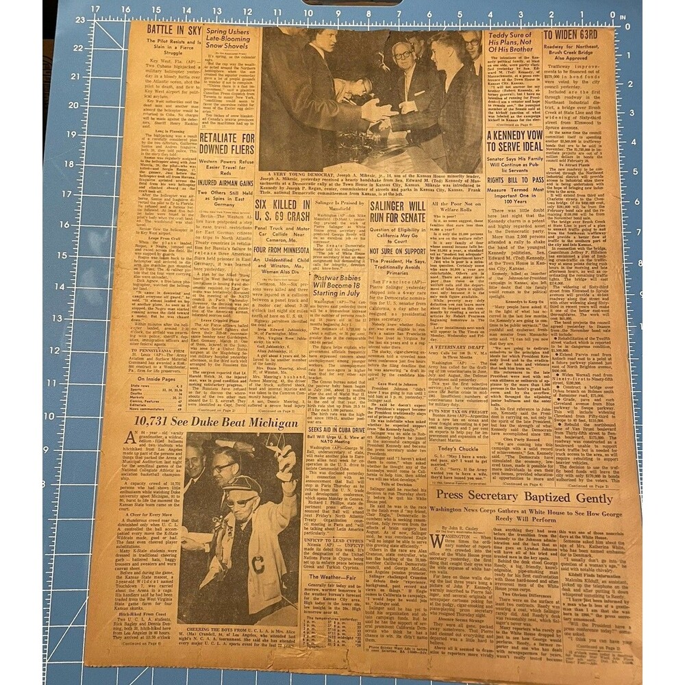 1964 Independence MO Newspaper and Sales Flyer Sports Kennedy